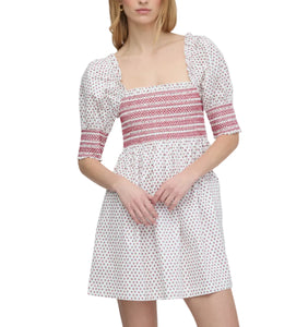The Lila Nap Dress in White Poppy Half Drop