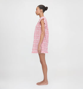 The Lucinda Nightgown in Patchwork Doily Heart White