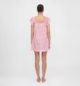 The Lucinda Nightgown in Patchwork Doily Heart White