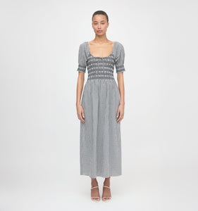The Madeline Nap Dress in Black & Sand Gingham