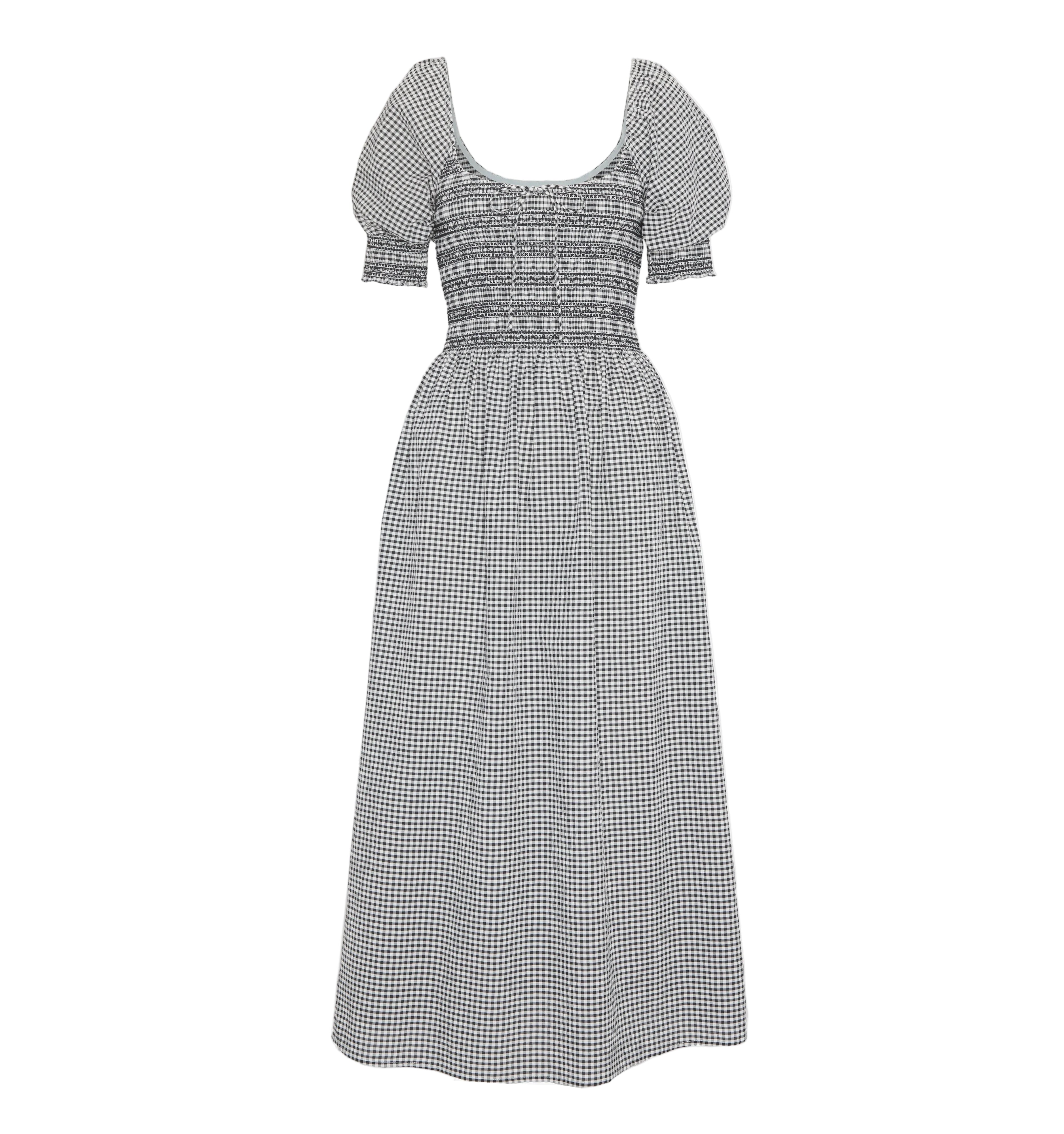 The Madeline Nap Dress in Black & Sand Gingham