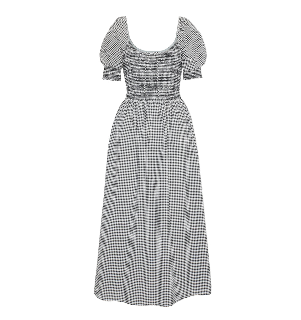 The Madeline Nap Dress in Black & Sand Gingham