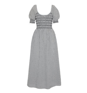 The Madeline Nap Dress in Black & Sand Gingham