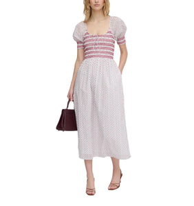 The Madeline Nap Dress in White Poppy Half Drop