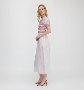 The Madeline Nap Dress in White Poppy Half Drop