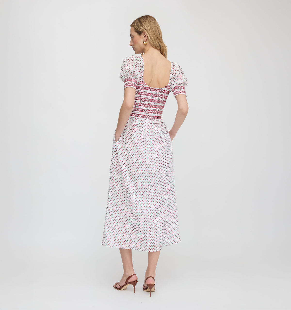 The Madeline Nap Dress in White Poppy Half Drop