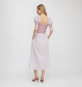 The Madeline Nap Dress in White Poppy Half Drop