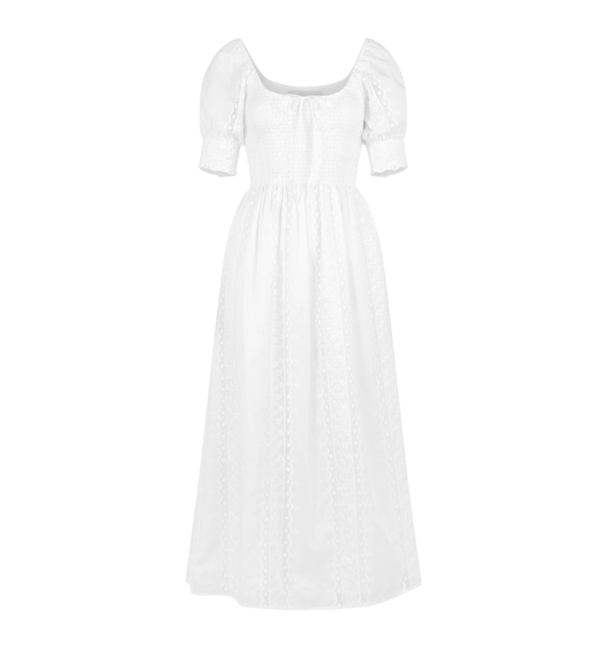 The Madeline Nap Dress - White Broderie Voile