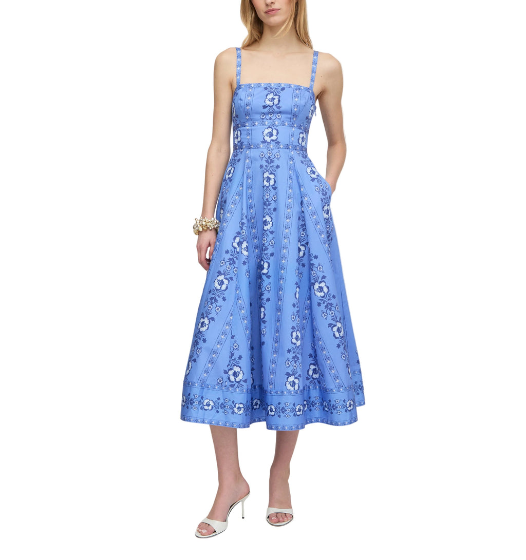 The Margot Dress in Blue Arcadia Border