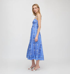 The Margot Dress in Blue Arcadia Border
