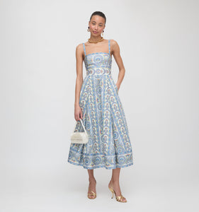 The Margot Dress in Blue Corsica Paisley