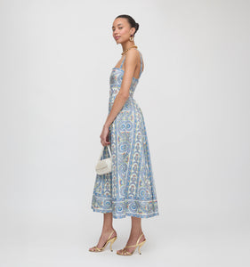 The Margot Dress in Blue Corsica Paisley