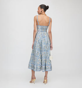 The Margot Dress in Blue Corsica Paisley