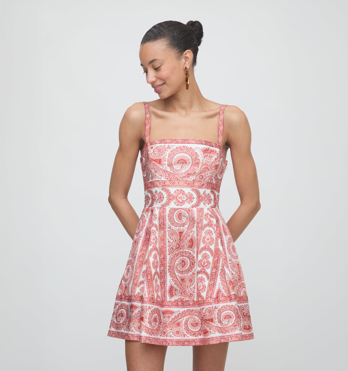 The Margot Mini Dress in Coral Corsica Paisley