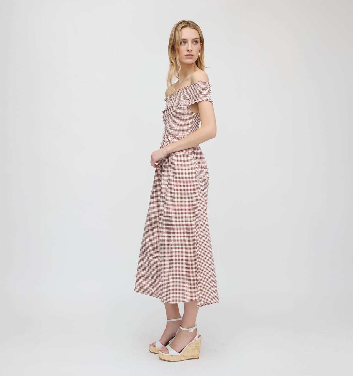 The Marguerite Nap Dress in Cognac Gingham