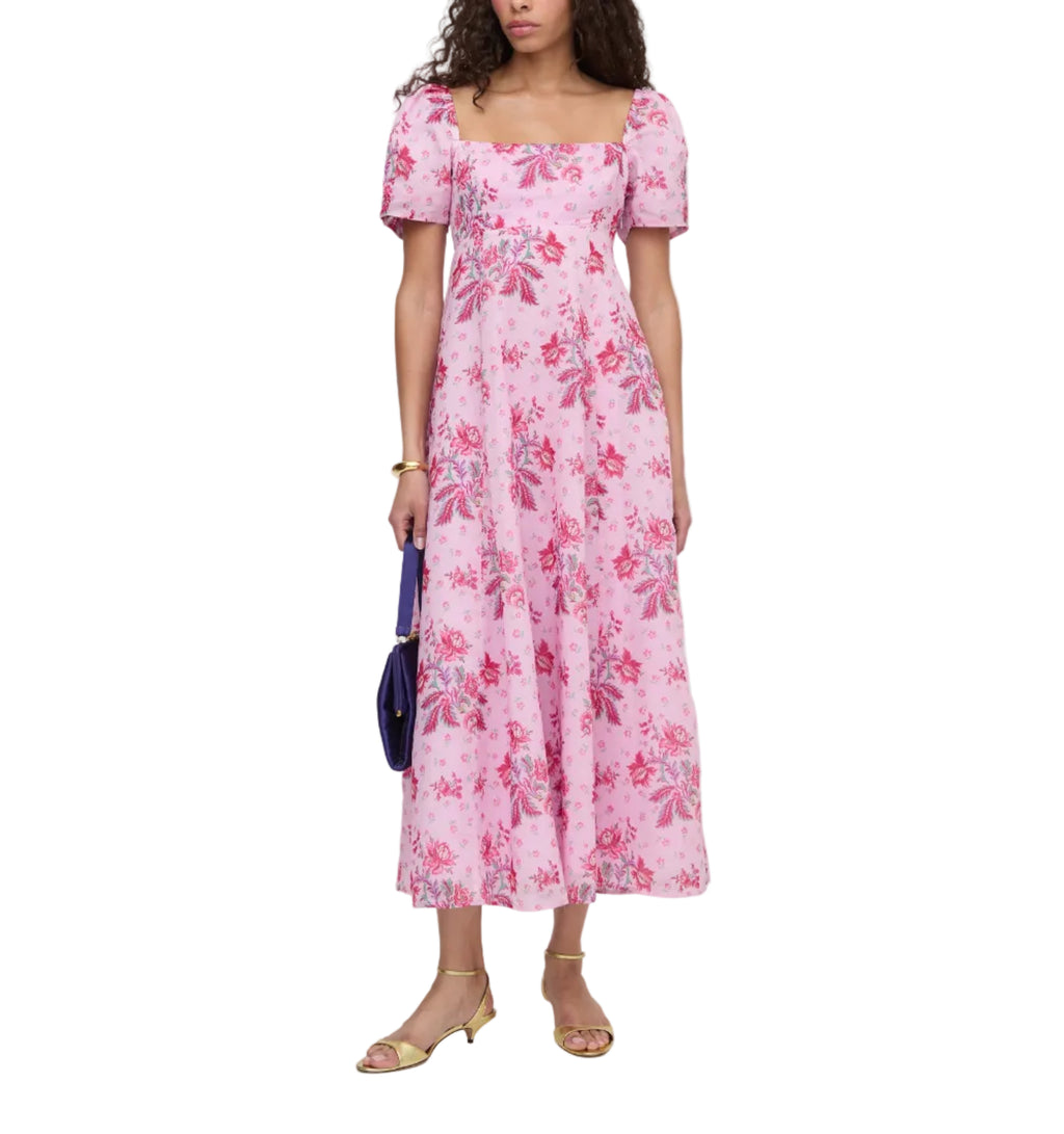 The Matilda Dress in Pink Delft Bouquet
