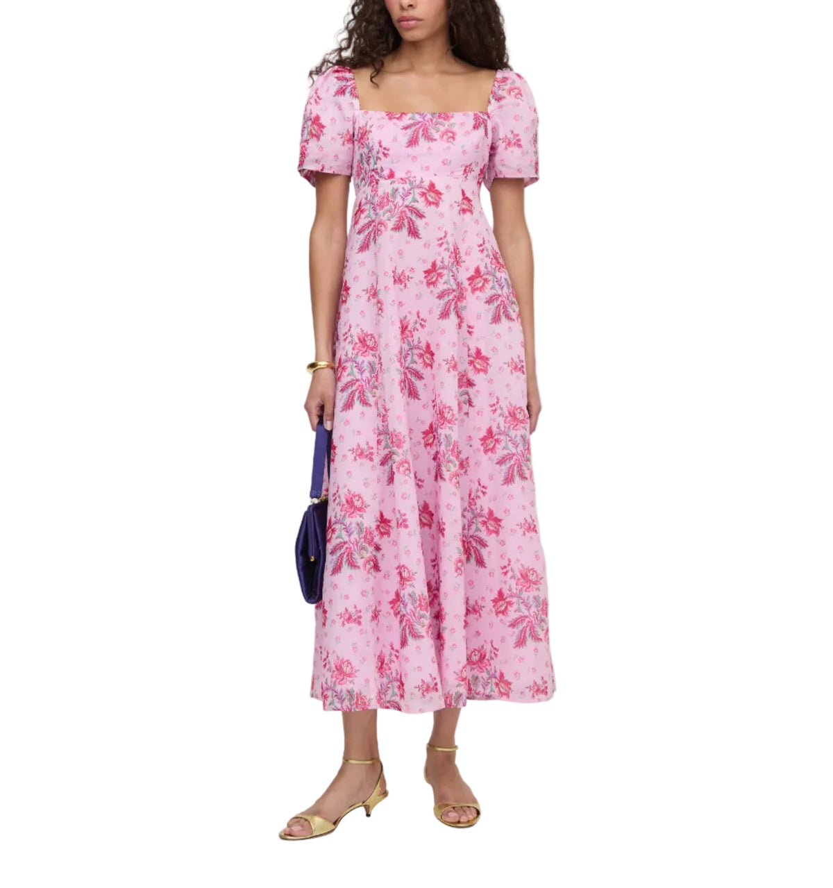 The Matilda Dress in Pink Delft Bouquet