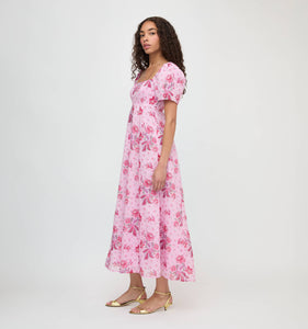 The Matilda Dress in Pink Delft Bouquet