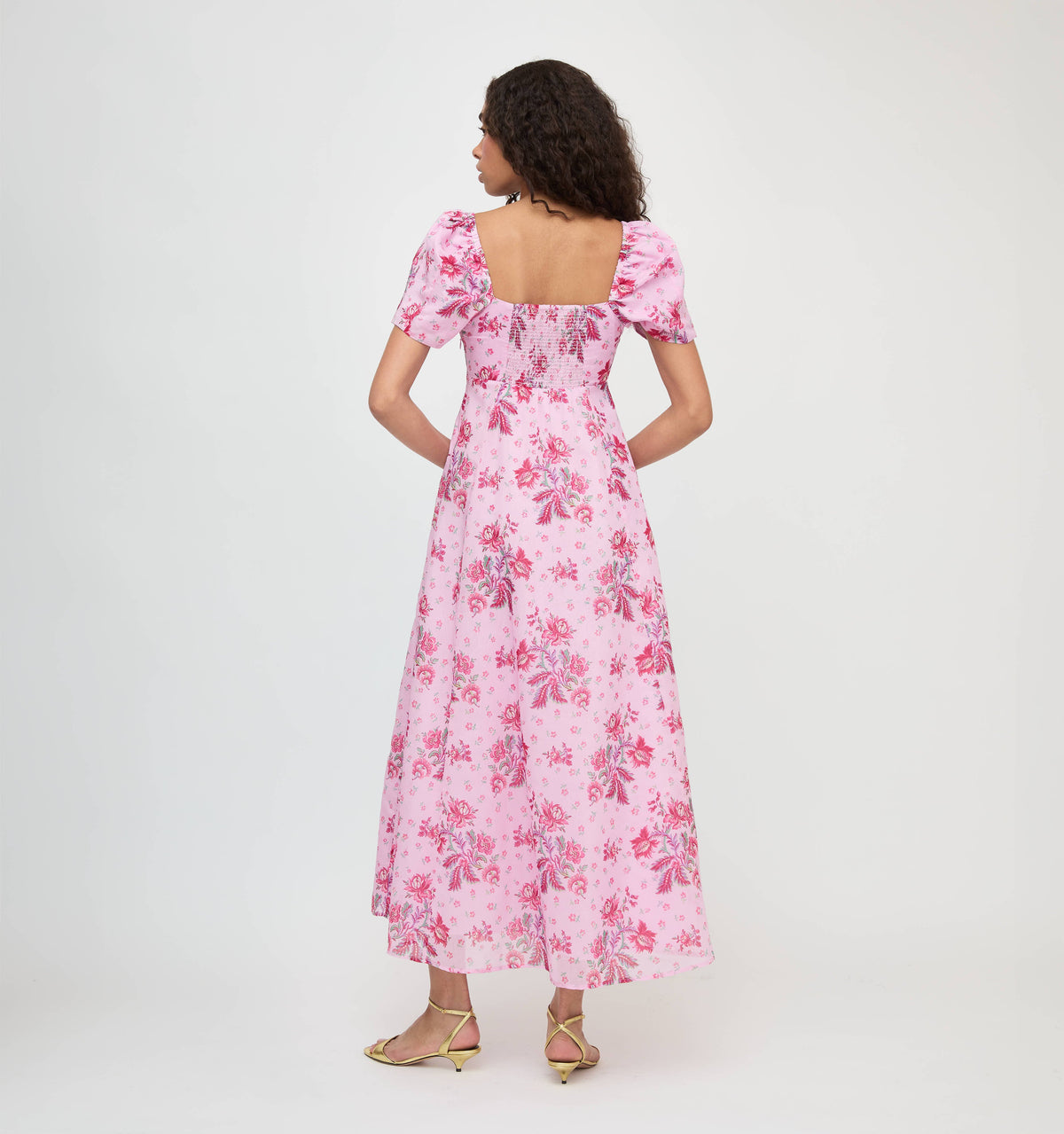 The Matilda Dress in Pink Delft Bouquet
