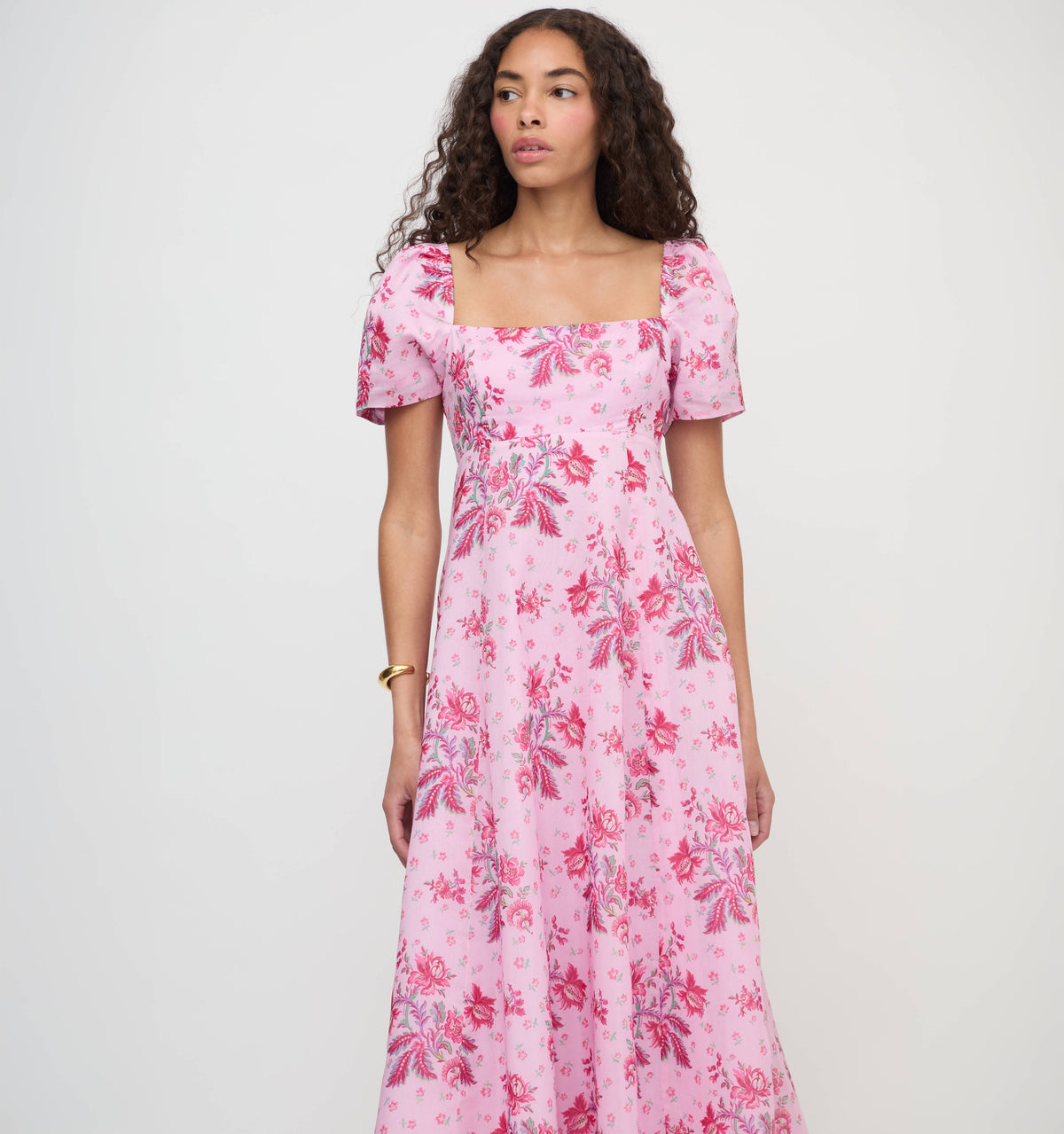 The Matilda Dress in Pink Delft Bouquet