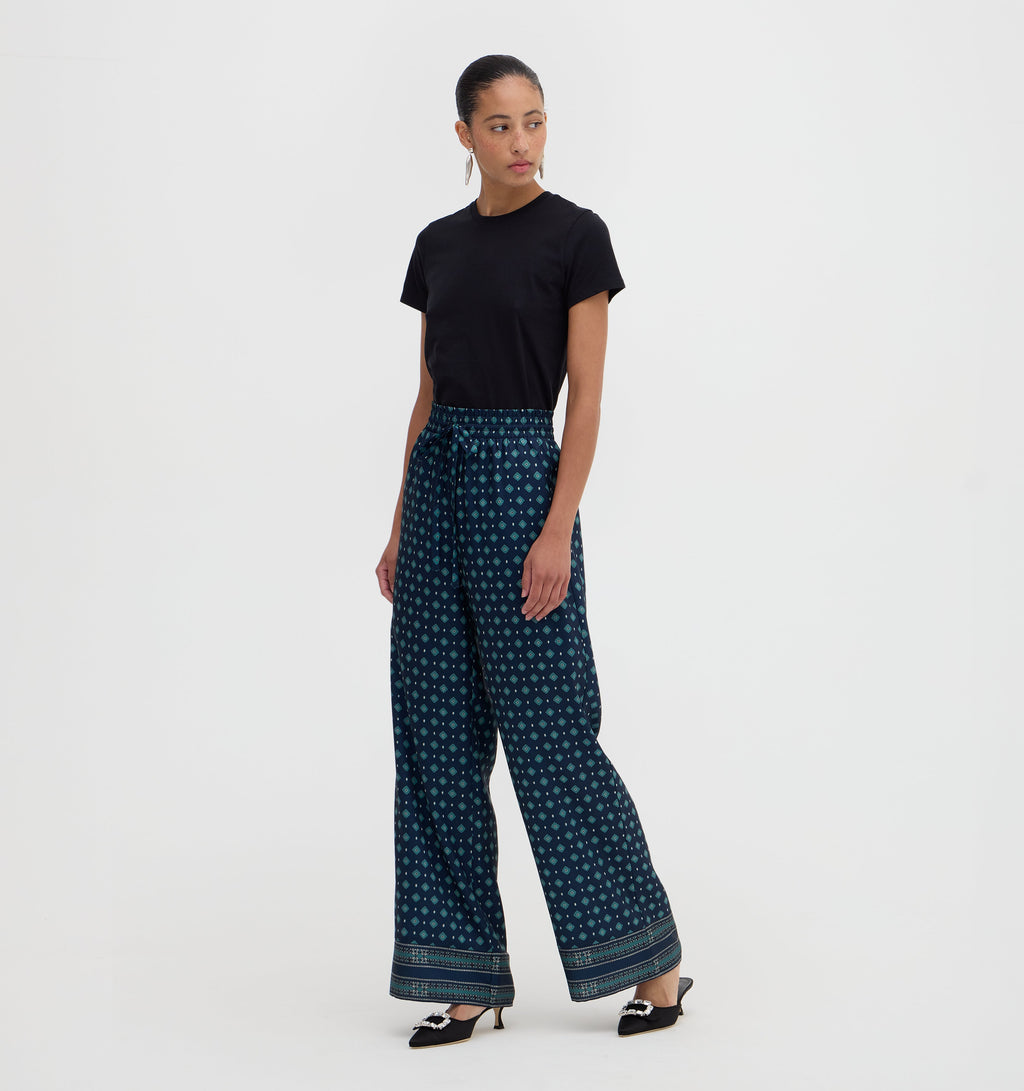 The Maxime Pant in Juniper Foulard