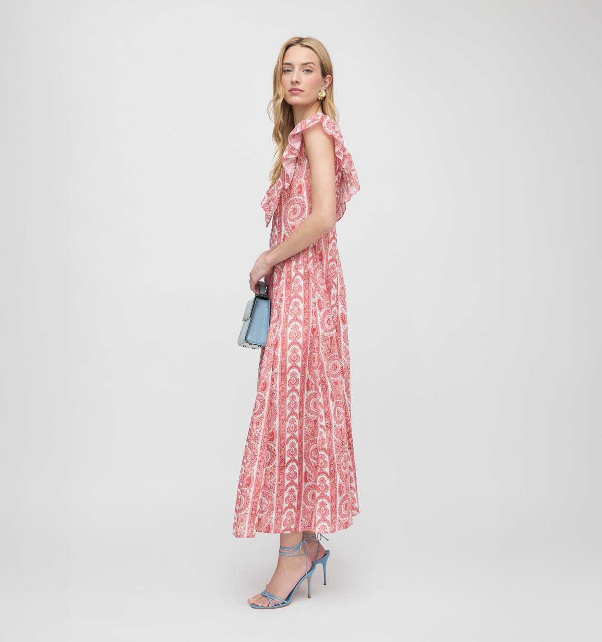 The Milani Dress in Coral Corsica Paisley