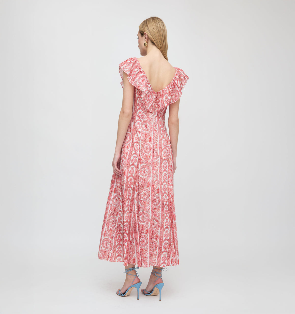 The Milani Dress in Coral Corsica Paisley