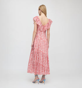 The Milani Dress in Coral Corsica Paisley