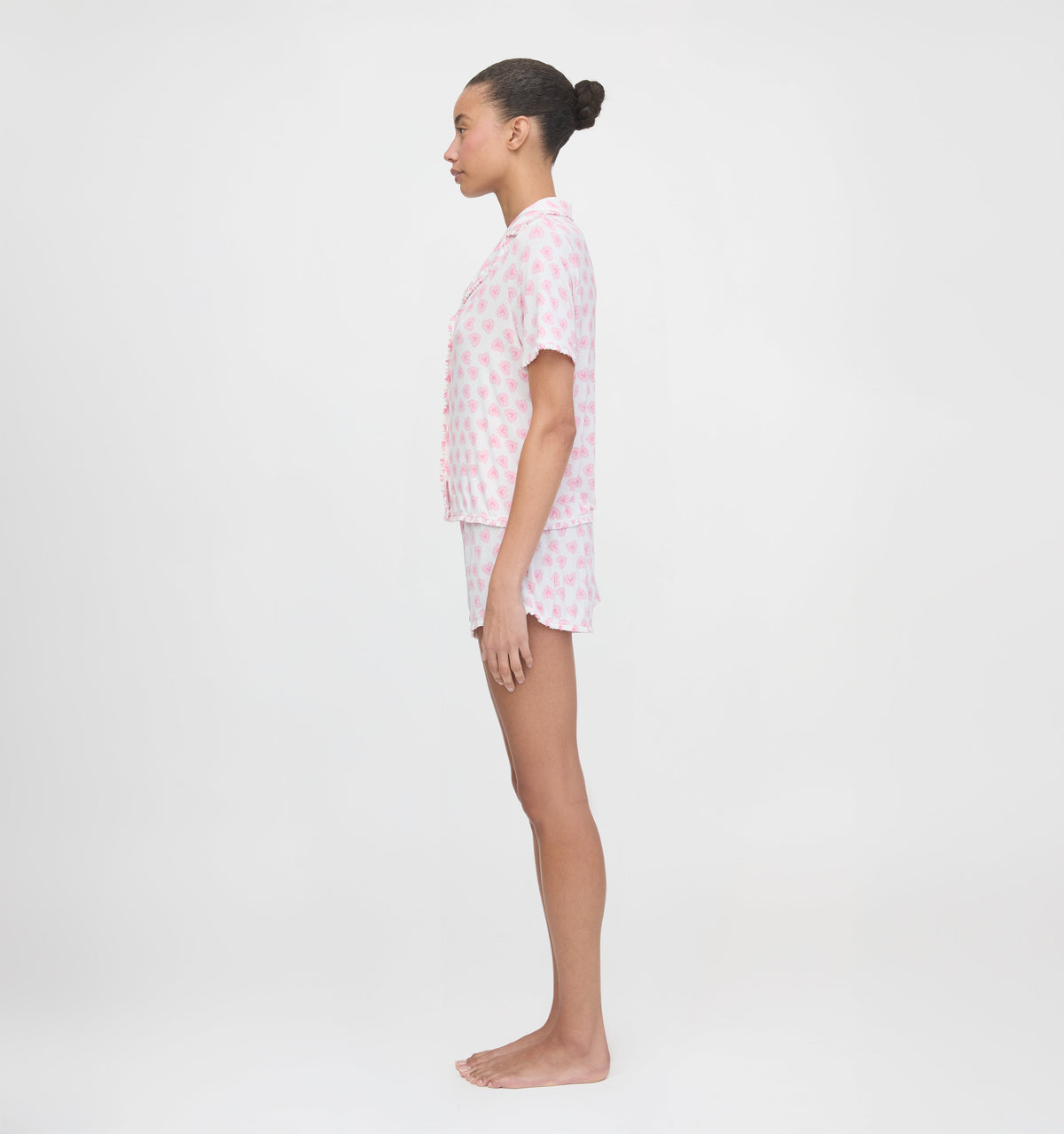 The Paige Pajama Set in Doily Heart Pink