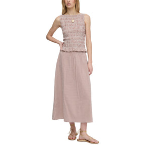 The Delphine Nap Skirt in Cognac Gingham
