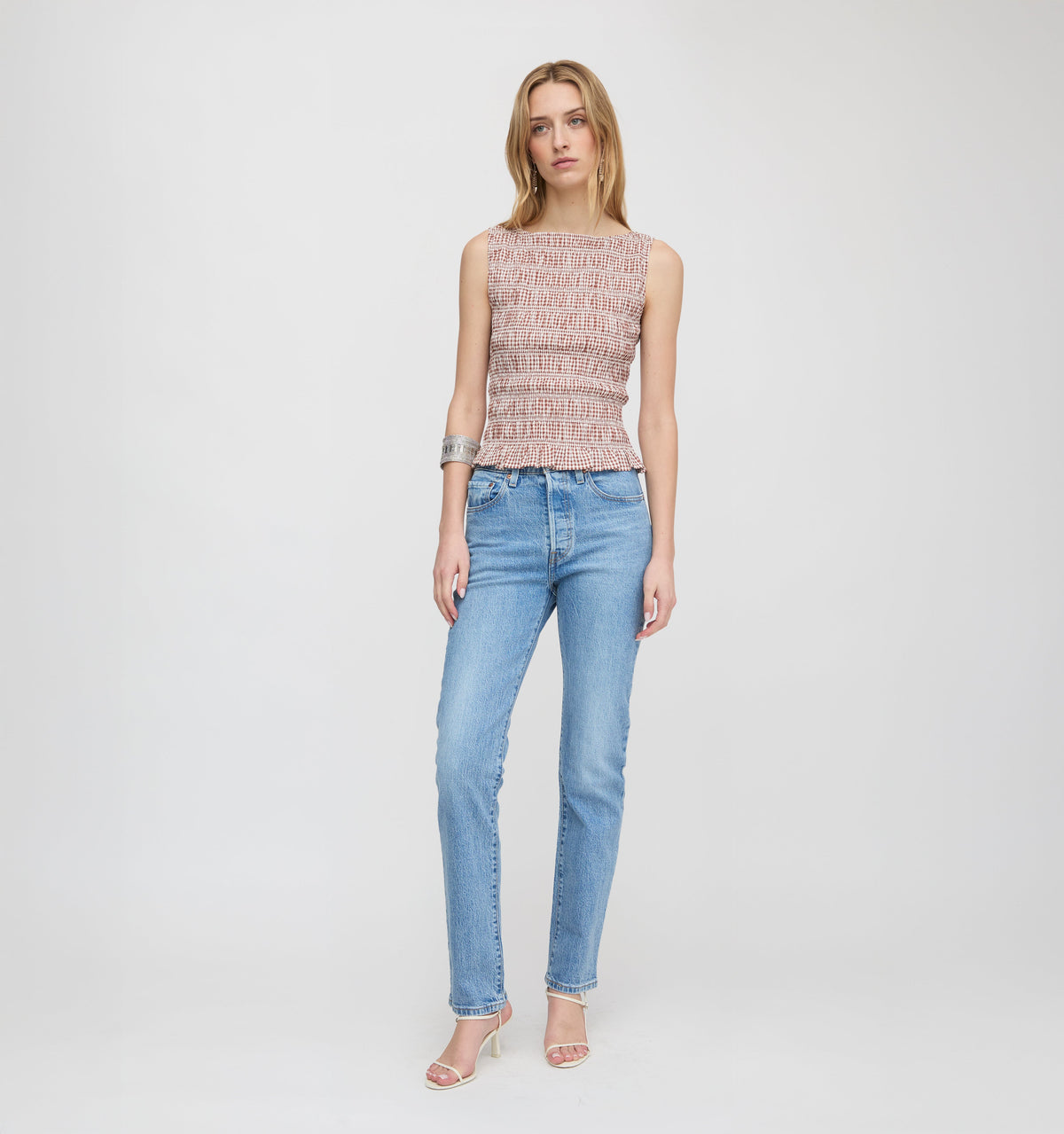The Phoebe Nap Top in Cognac Gingham
