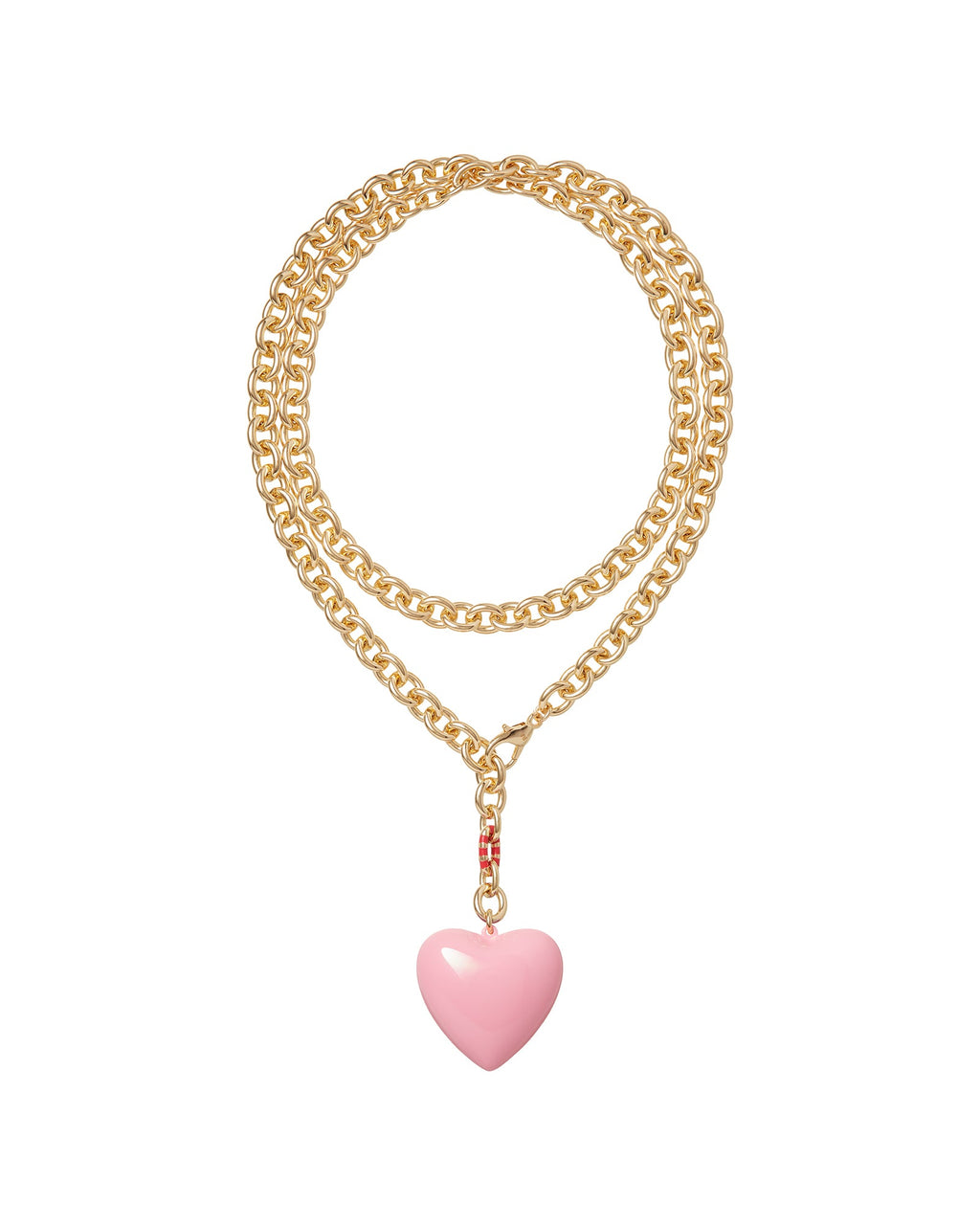 The Puffy Heart Necklace in Pink