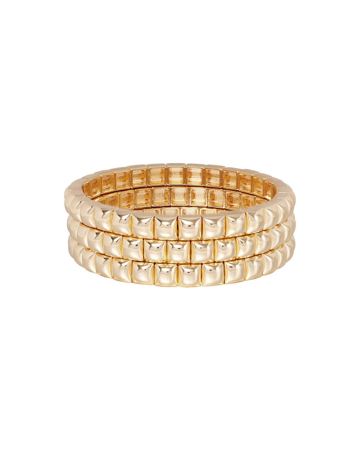 The Mini Square Stud Bracelet in Gold