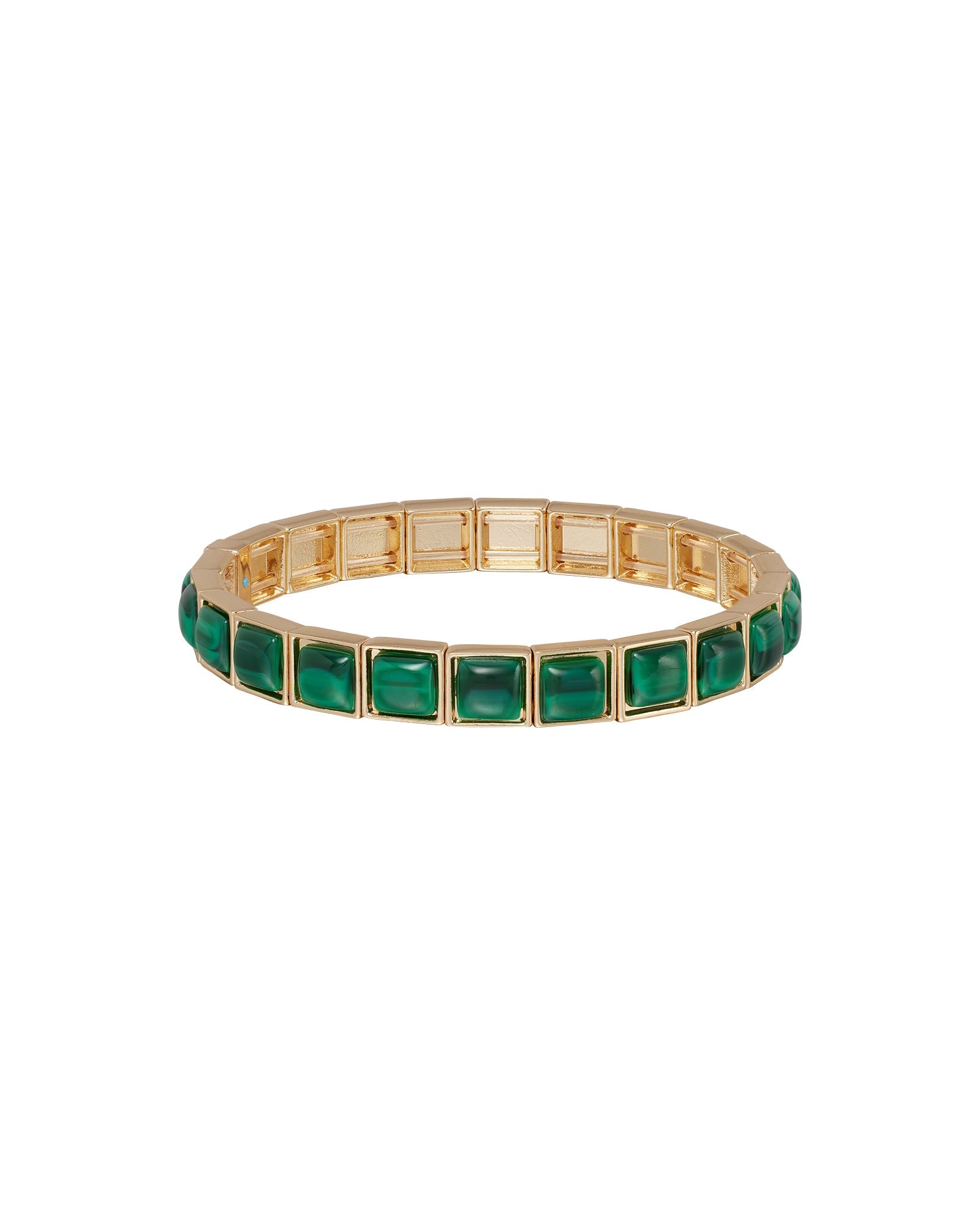 The Puffy Stud Bracelet Stack in Green