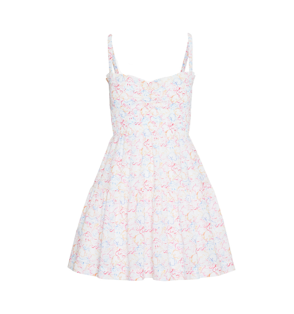 The Rebecca Mini Nap Dress in Camo Fish