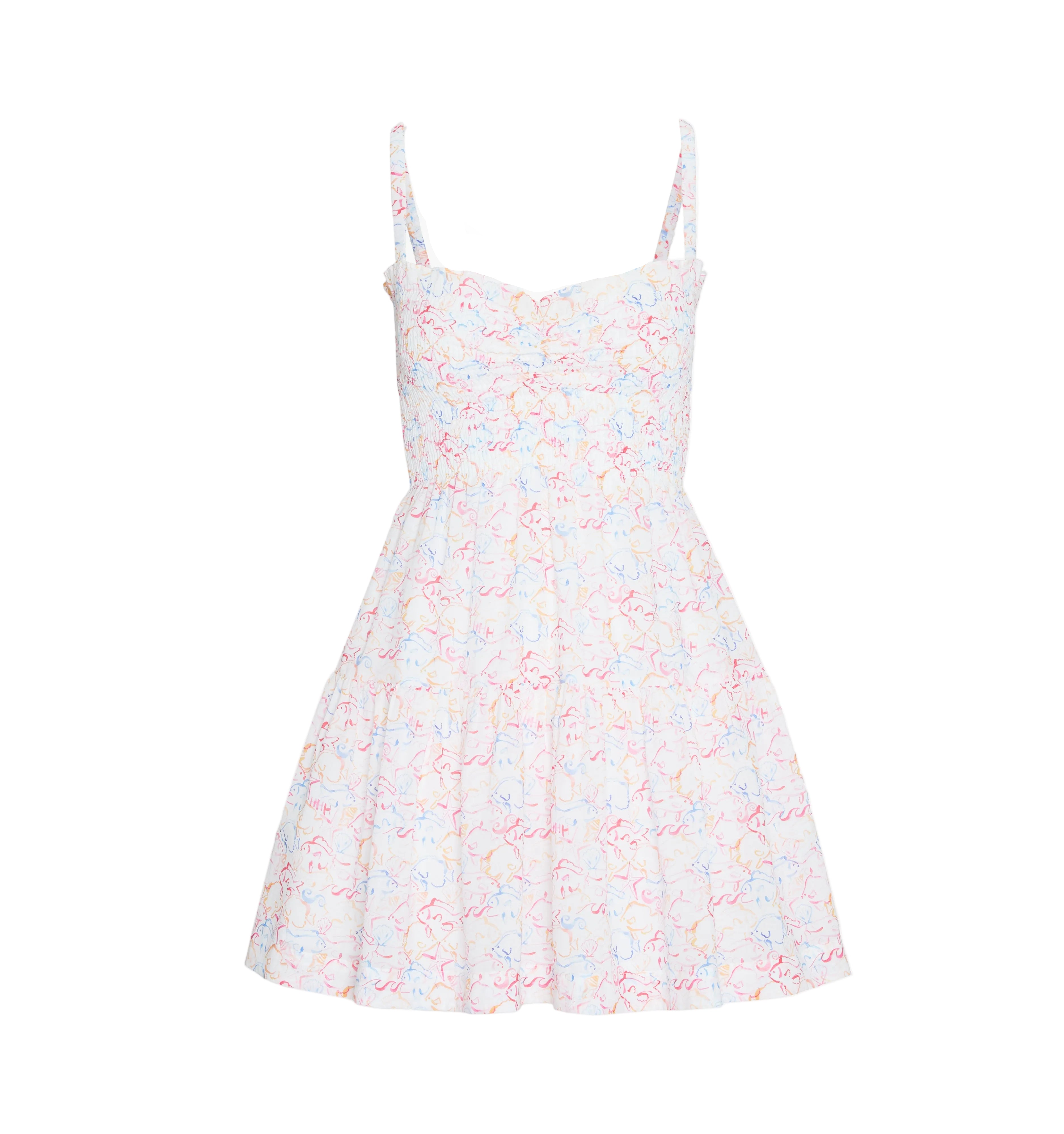 The Rebecca Mini Nap Dress in Camo Fish