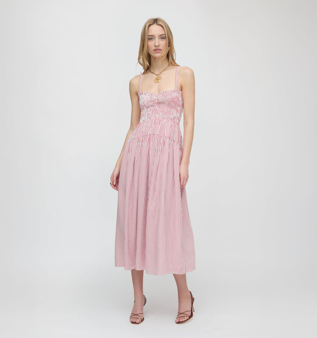 Hill House Home The Rebecca Nap Dress | Red/Stripe | Size L