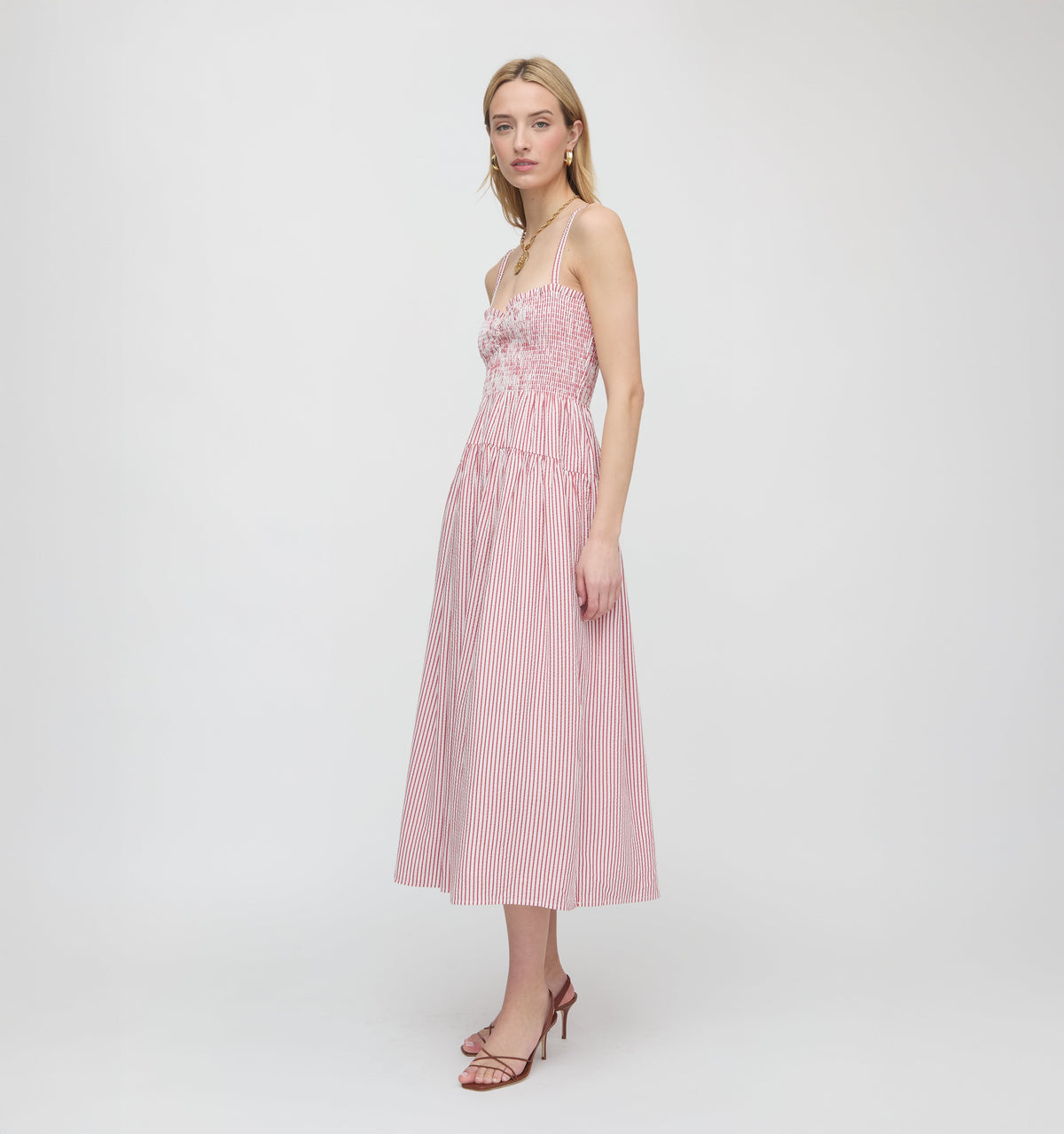 The Rebecca Nap Dress in Red Ticking Stripe