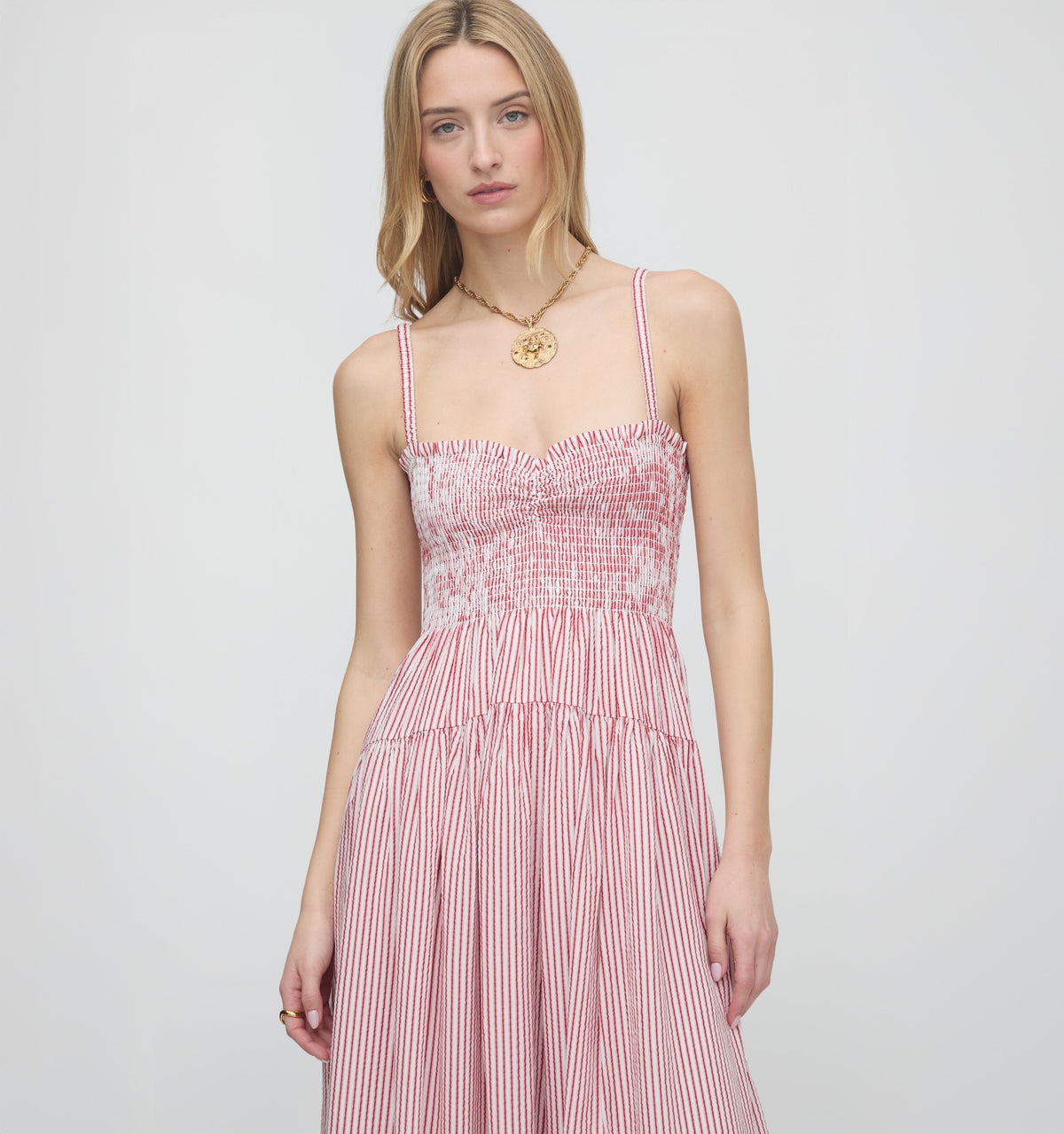 The Rebecca Nap Dress in Red Ticking Stripe