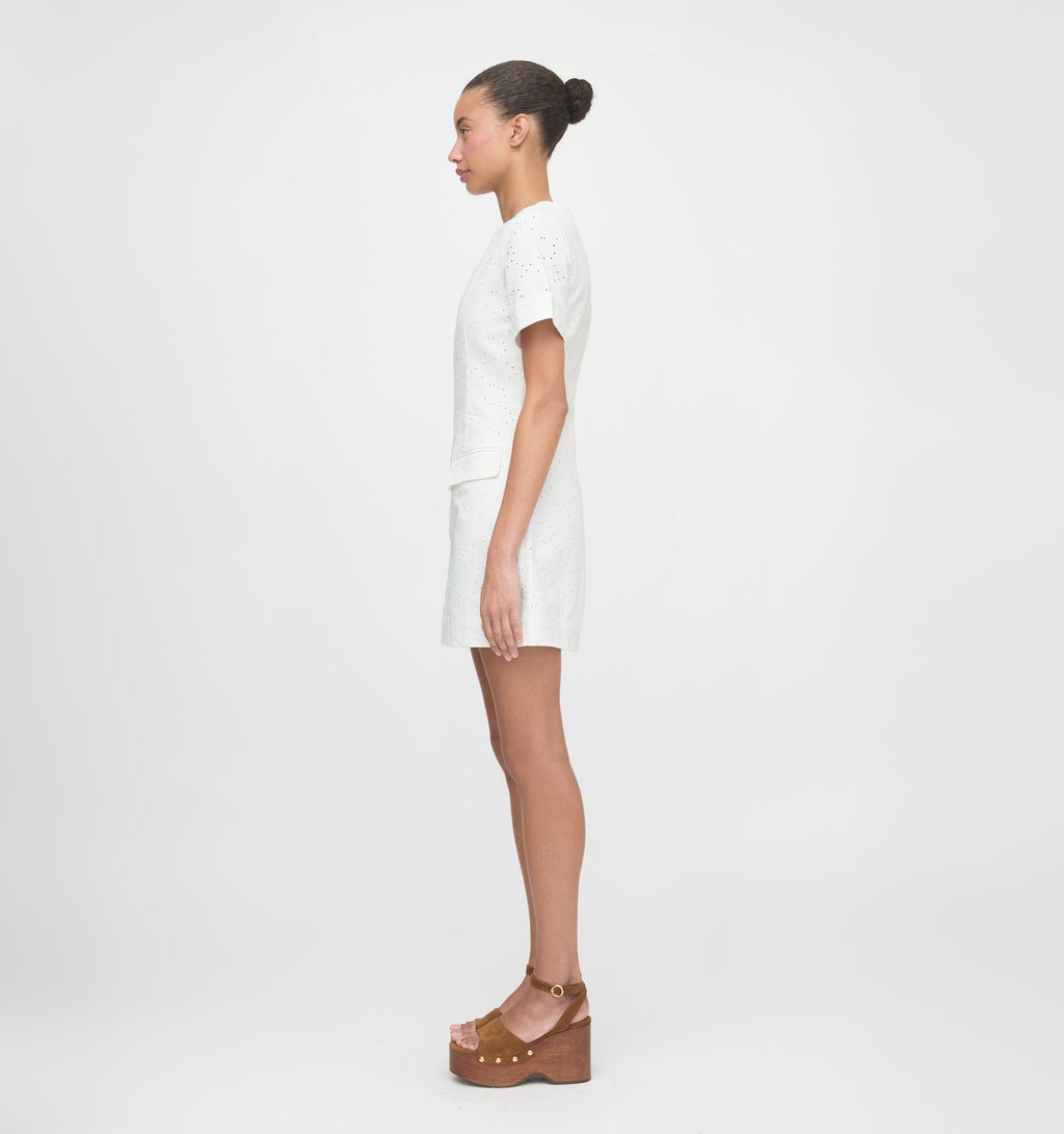 The Renata Dress in Ivory Eyelet