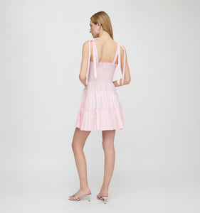 The Ribbon Charlotte Nap Dress in Pink Variegated Stripe