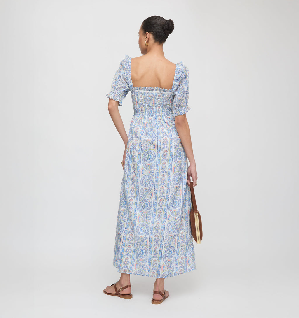 The Scarlett Nap Dress in Blue Corsica Paisley