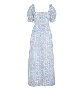 The Scarlett Nap Dress in Blue Corsica Paisley