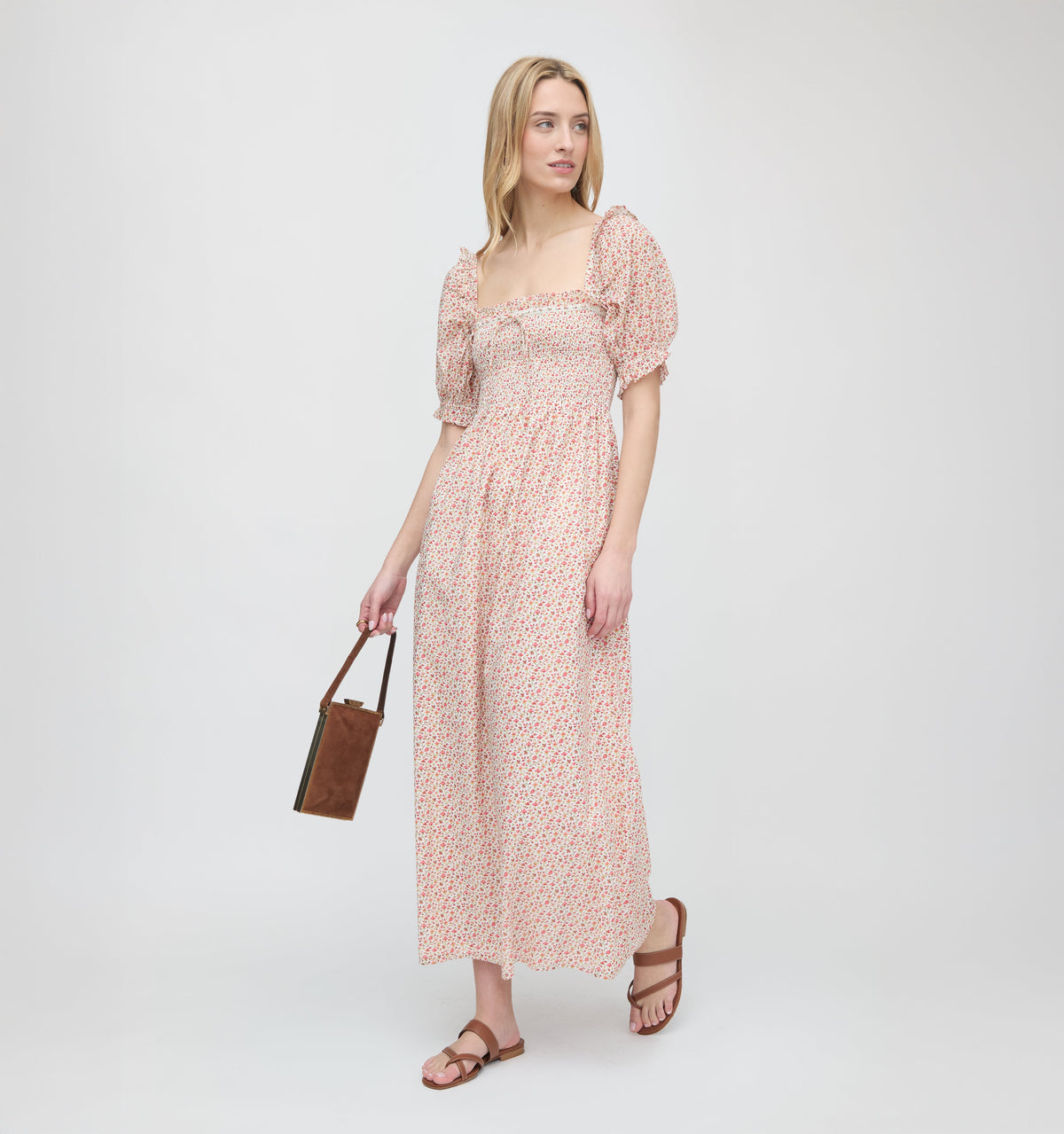 The Scarlett Nap Dress in Ivory Geo Ditsy