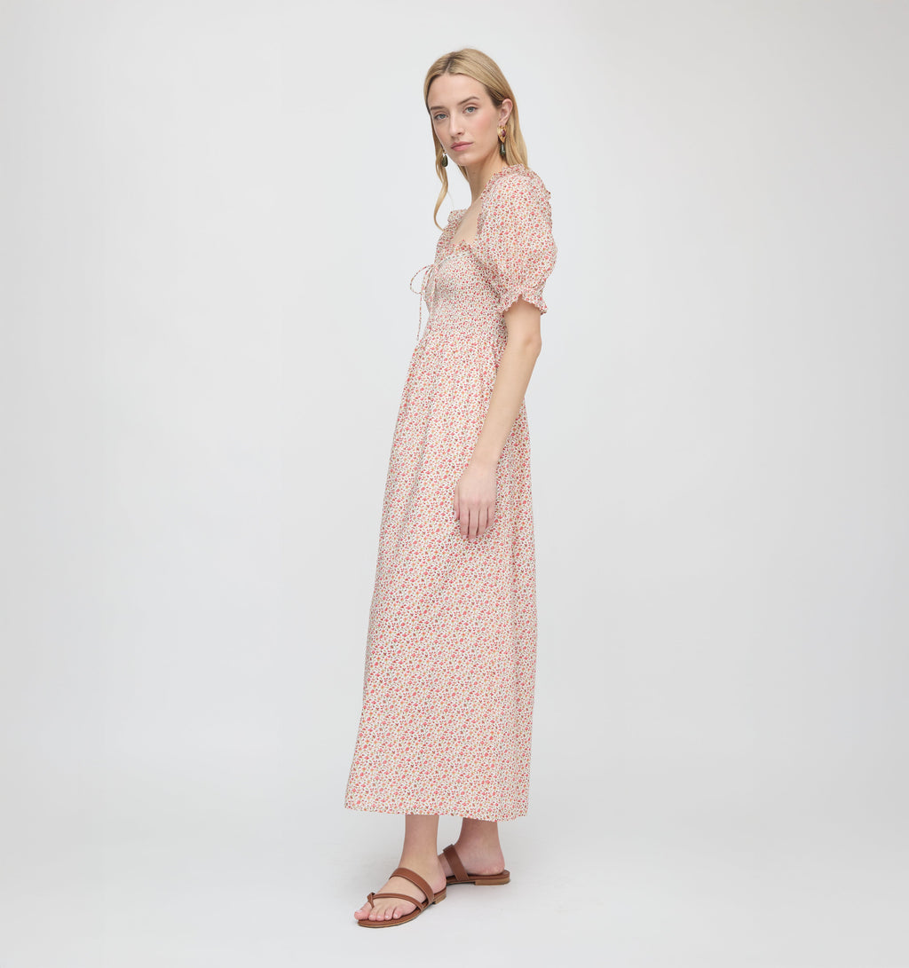 The Scarlett Nap Dress in Ivory Geo Ditsy