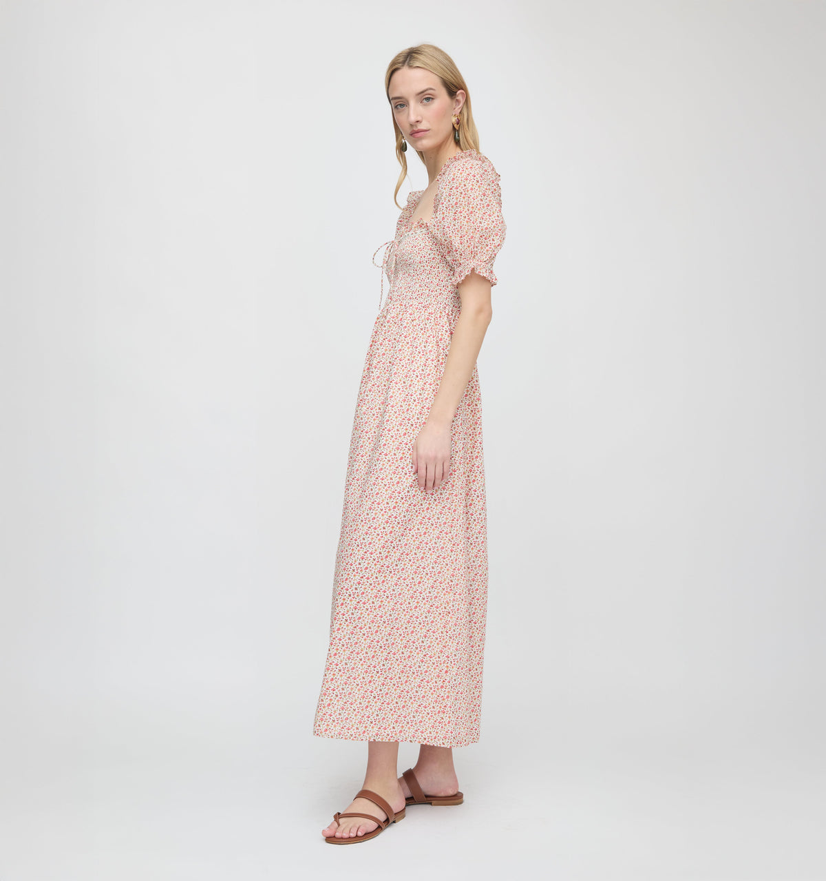 The Scarlett Nap Dress in Ivory Geo Ditsy