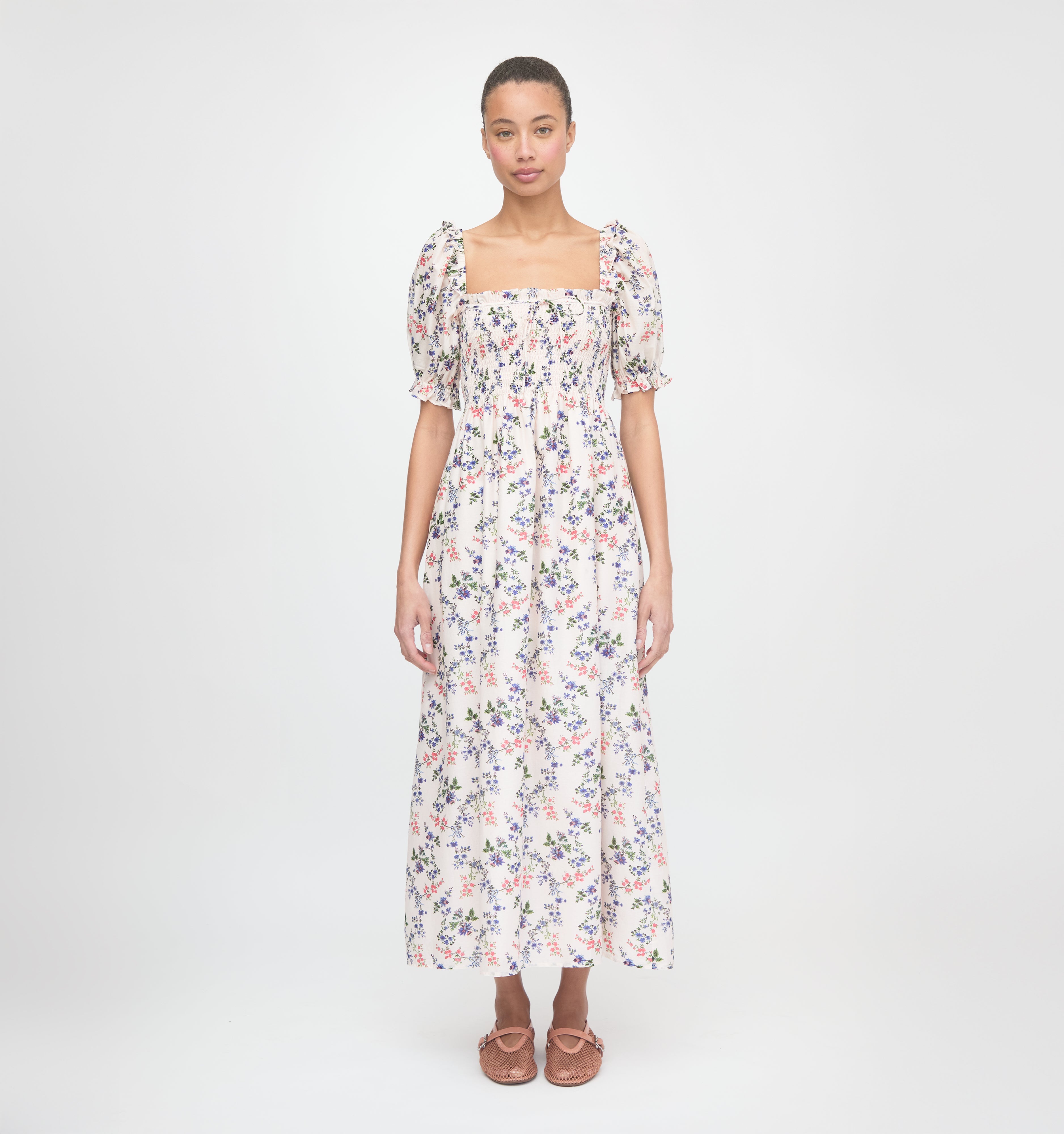 The Scarlett Nap Dress in Pink Scallop Bow Chintz