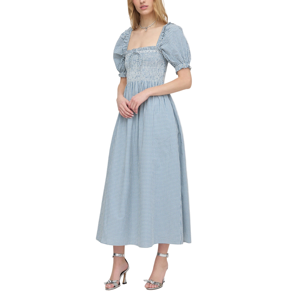 The Scarlett Nap Dress in Lagoon Gingham