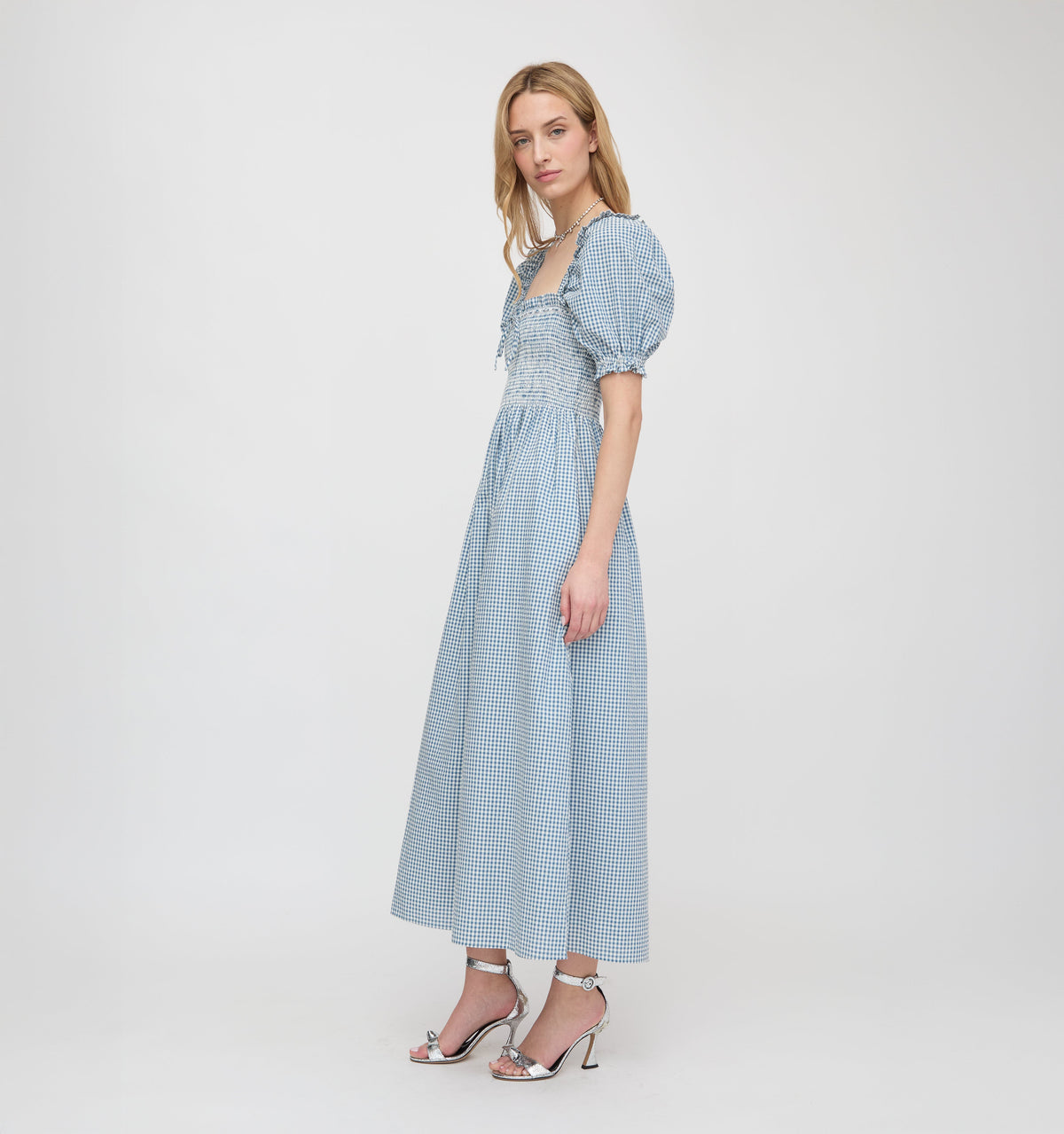 The Scarlett Nap Dress in Lagoon Gingham