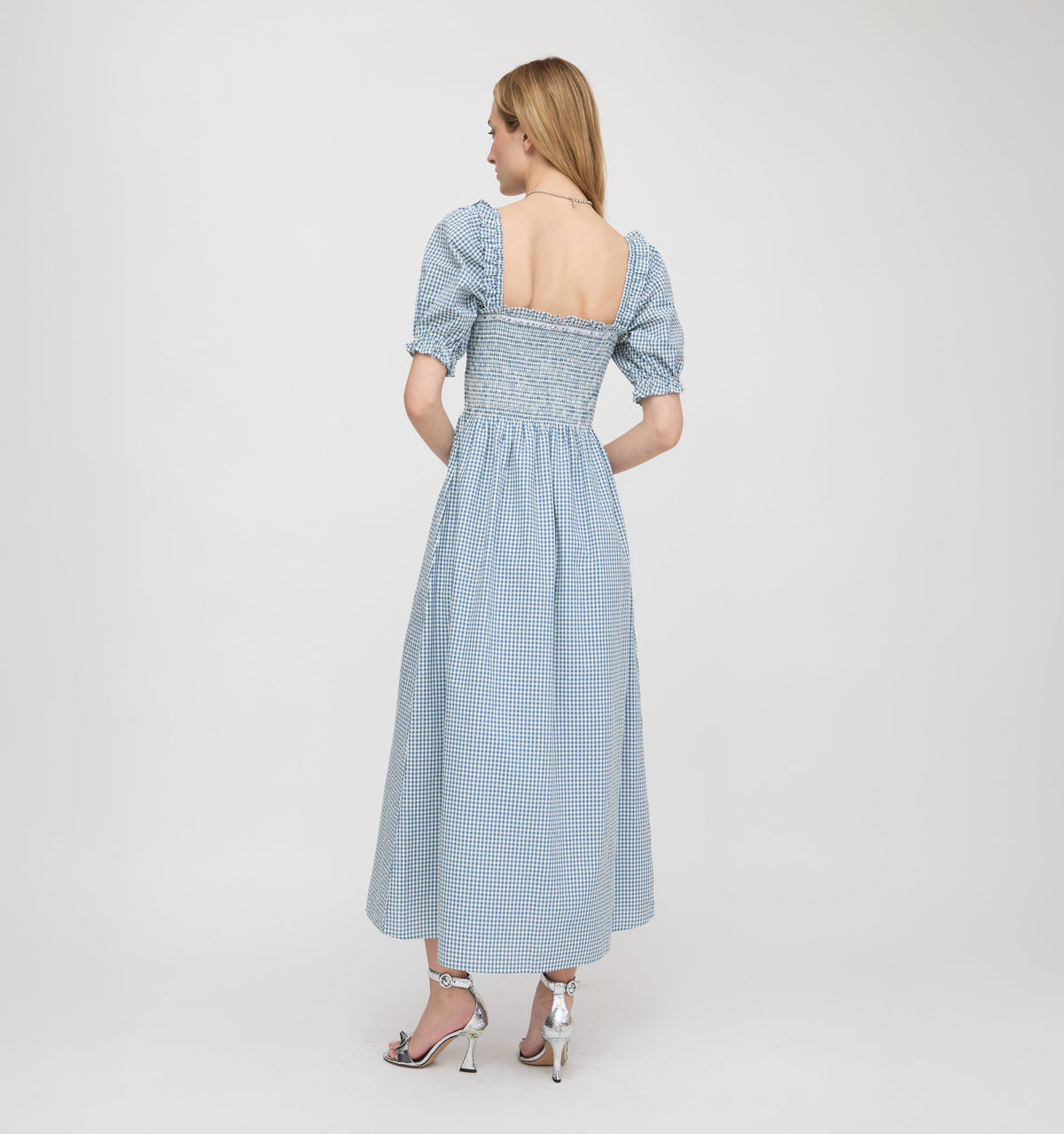 The Scarlett Nap Dress in Lagoon Gingham